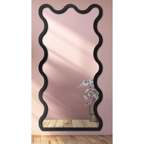Lustro nieregularne w ramie mdf - TWIST – Blobs Mirrors Czarna Rama